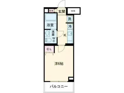 AZESTお花茶屋Ⅳ(1K/4階)の間取り写真