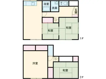東武鉄道野田線 逆井駅 徒歩43分 2階建 築48年(4LDK)の間取り写真