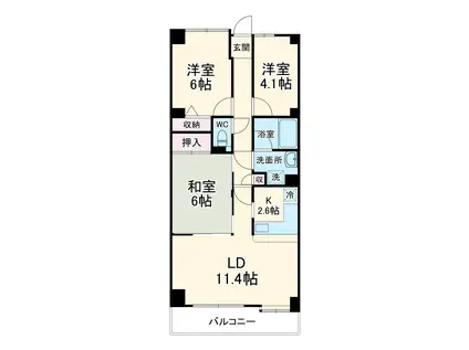 RIS中央林間Ⅰ(3LDK/2階)の間取り写真