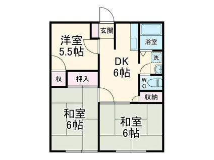 中島ハイツ(3DK/1階)の間取り写真