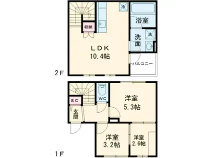 メテオレジデンス千石(2LDK)の間取り写真
