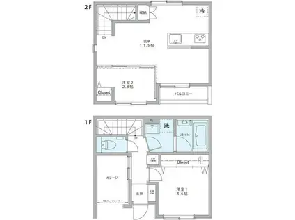 メテオレジデンス千石(2LDK)の間取り写真