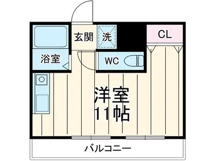 レインボーハウスみもみ(ワンルーム/3階)の間取り写真