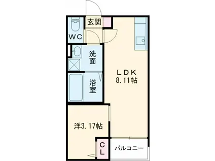 グランシャレー西綾瀬(1LDK/2階)の間取り写真