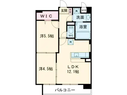 ラヴィアン宮前2号館(2LDK/2階)の間取り写真