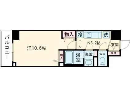 NSセントラルハイム2(1K/4階)の間取り写真