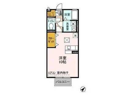 メゾンボナール B(ワンルーム/1階)の間取り写真