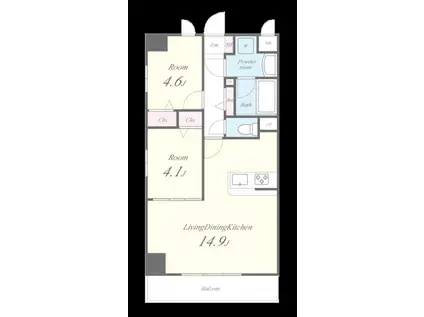 川口元郷一丁目プロジェクト(2LDK/8階)の間取り写真