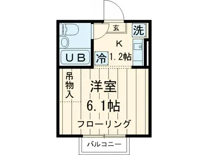 ツェルコバ(1K/2階)の間取り写真