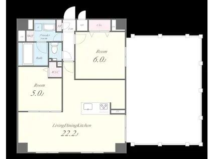 川口元郷一丁目プロジェクト(2LDK/8階)の間取り写真