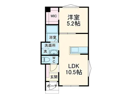 パンサラッサ(1LDK/1階)の間取り写真