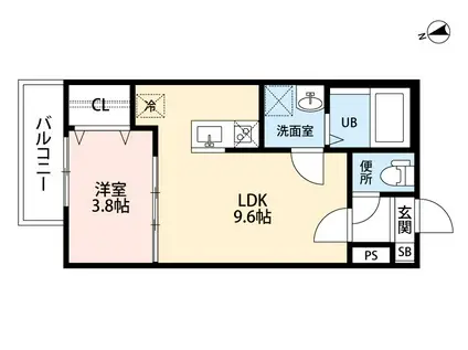 RAFT ONE RIDE(1LDK/2階)の間取り写真