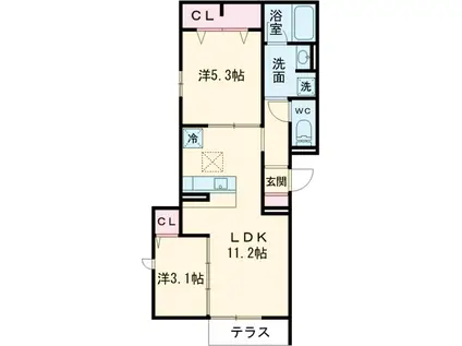 D-PRECIOUS高野台(2LDK/1階)の間取り写真