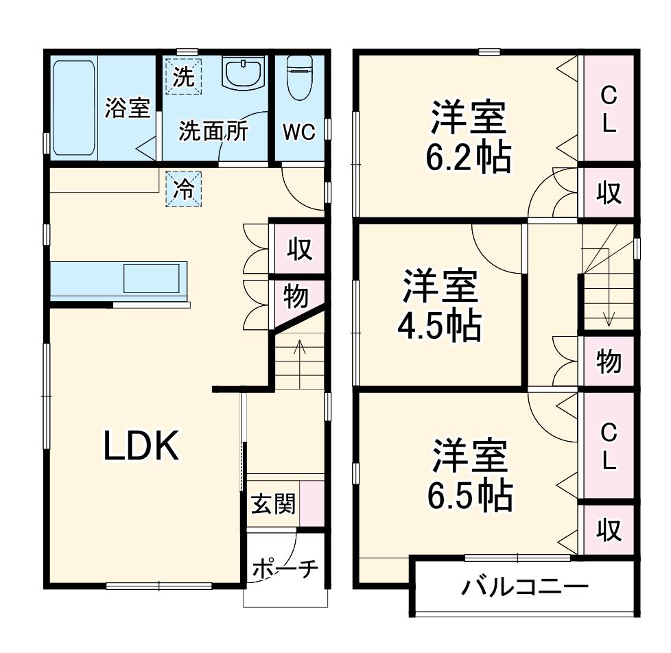 東北本線 白岡駅 徒歩23分 2階建 築1年(3LDK)の間取り写真