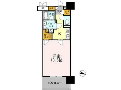 ロイヤルパークスERささしま イースト(1K/7階)の間取り写真