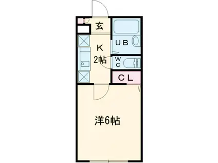 SINCREACE堀切(1K/2階)の間取り写真