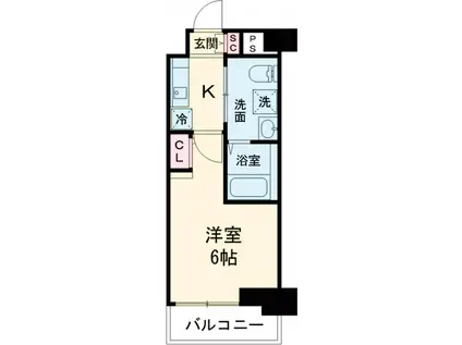 RJRリクロス高砂(1K/4階)の間取り写真