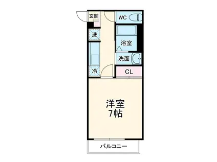 LUANA(1K/1階)の間取り写真