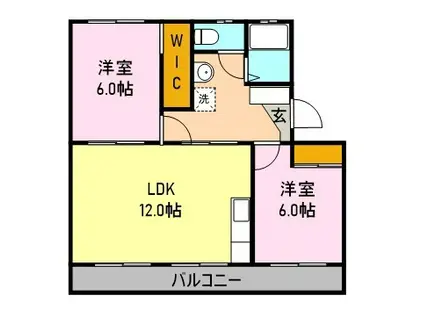 AIRLIX松岡 A(2LDK/1階)の間取り写真