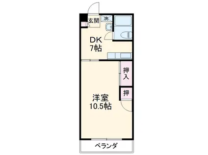 ネクストジェイ都賀(1DK/1階)の間取り写真