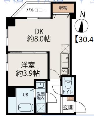 CONNECT PARK HILLS千葉中央(1DK/5階)の間取り写真