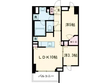 クレストコート北千住レジデンス(2LDK/4階)の間取り写真