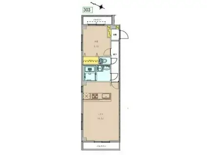 針ヶ谷3丁目計画(1LDK/3階)の間取り写真
