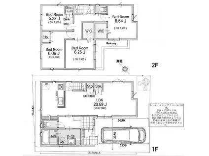 常磐線 柏駅 徒歩16分 2階建 新築(4LDK)の間取り写真