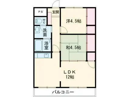 キャトルセゾン(2LDK/1階)の間取り写真