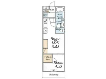 リブリ・足立区竹の塚6(1LDK/3階)の間取り写真