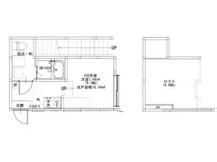 MJ TERRACE TAKASAGO(ワンルーム/1階)の間取り写真