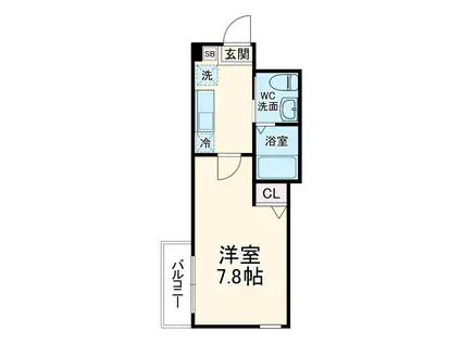 ハーミットクラブハウス東急元住吉(1K/1階)の間取り写真