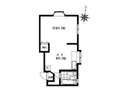 ガーデンヒルズ稲毛(1DK/1階)の間取り写真