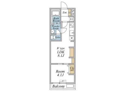 リブリ・足立区加平1(1LDK/1階)の間取り写真