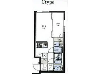 プロスタイルウェルス東武練馬Ⅱ(1LDK/1階)の間取り写真