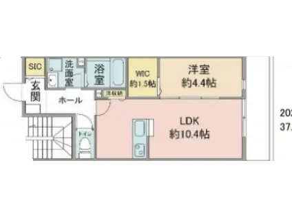 フワリエッタ(1LDK/2階)の間取り写真