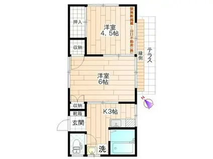 京王電鉄京王線 長沼駅(東京) 徒歩19分 1階建 築54年(2K)の間取り写真