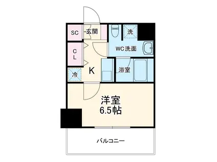 レジディア高岳(1K/9階)の間取り写真