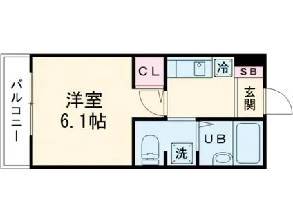 アーベインテラス高砂(1K/2階)の間取り写真