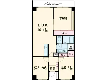 メゾン富士見ヶ丘(3LDK/4階)の間取り写真