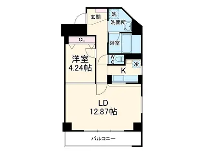 ブラーヴォ扇町(1LDK/4階)の間取り写真