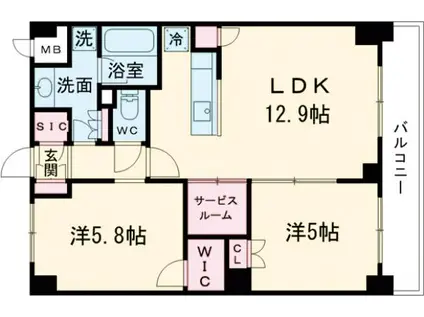 グランカーサ瑞江(2SLDK/4階)の間取り写真