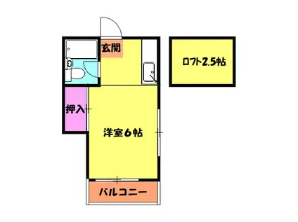 ハイムフォーワン(ワンルーム/1階)の間取り写真