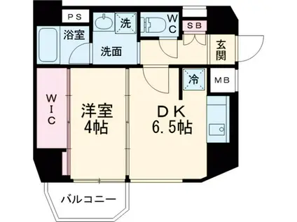 LOG初台(1DK/6階)の間取り写真