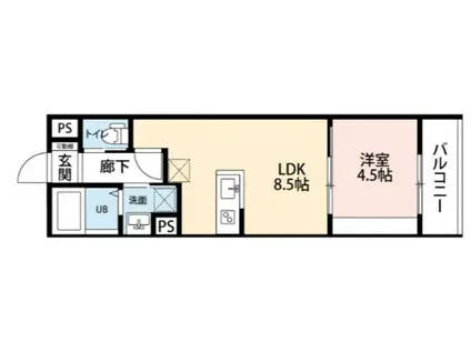 京成電鉄金町線 京成金町駅 徒歩10分 3階建 築1年(1LDK/1階)の間取り写真