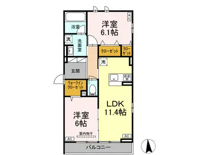 D-ROOM東葛西(2LDK/3階)の間取り写真