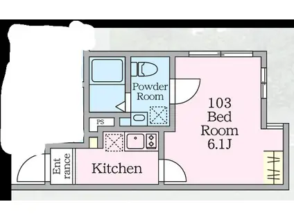 REBERTY元住吉(1K/1階)の間取り写真