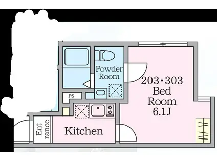 REBERTY元住吉(1K/2階)の間取り写真