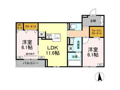 D-ROOM東葛西(2LDK/2階)の間取り写真