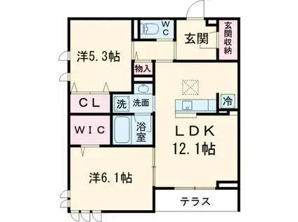 D-ROOM東葛西(2LDK/1階)の間取り写真